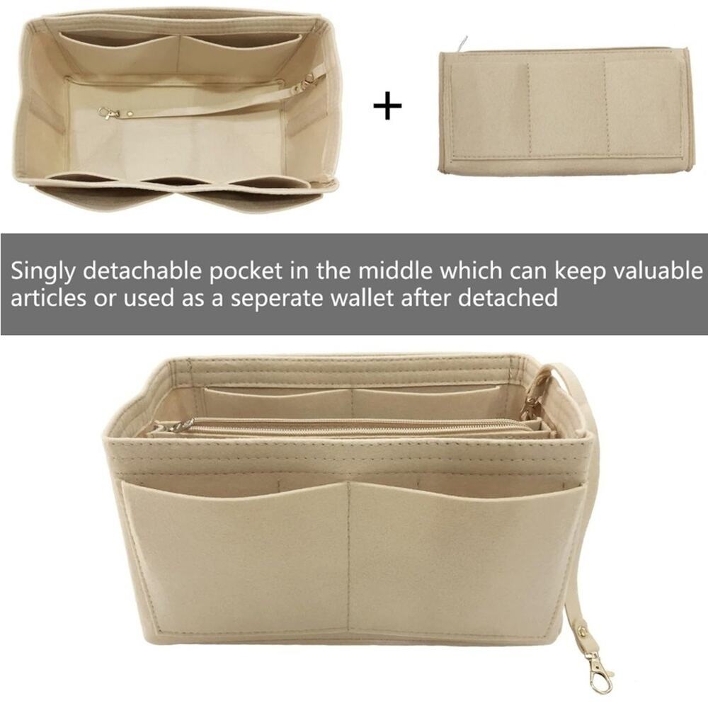 NWT Beige Felt Purse Organizer Insert – Large Size - Picture 2 of 6